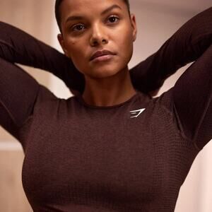 Vital Seamless Long Sleeve Top in Brown Marl